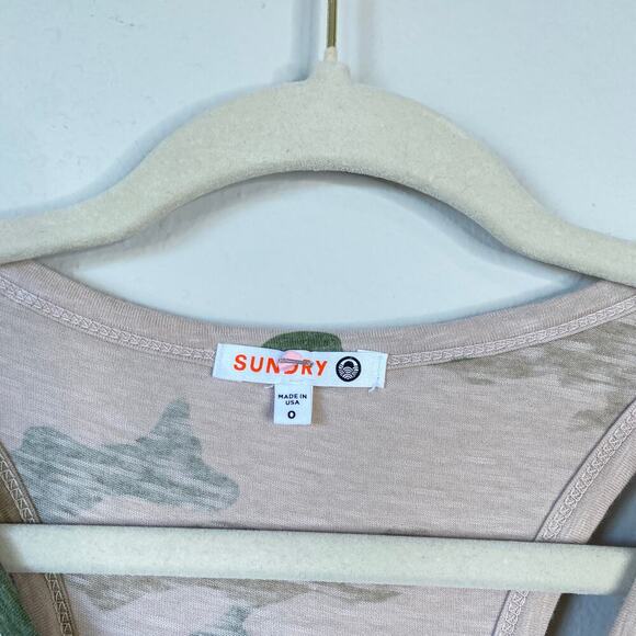 SUNDRY Camo Tank Sleeveless Racerback Midi Dress Size 0 XS Casual Summer - Picture 4 of 8